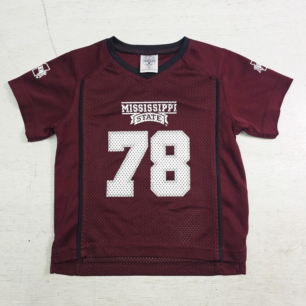 Mississippi State Bulldogs Football Jersey Maroon NCAA Kids Boys Toddlers Sz 3T